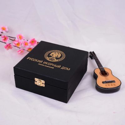 PU Deri Boş Kaviar Paketleme Altın Folyo Su Dayanıklı hediye kutusu