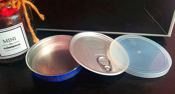 Kaviar Yüzük çubuk kolay açık kaviar teneke alüminyum plastik kapağı ile 3.5oz ve 7oz