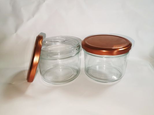 Yüksek Şeffaf Gıda Kaliteli Kaviar Cam Kavanoz Standart 8OZ 240ml Metal Kapaklı