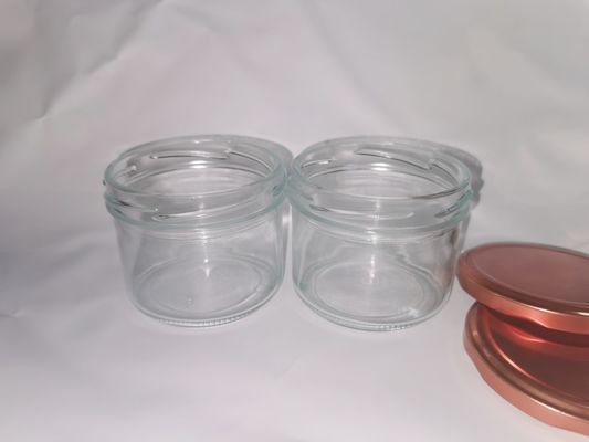 Yüksek Şeffaf Gıda Kaliteli Kaviar Cam Kavanoz Standart 8OZ 240ml Metal Kapaklı