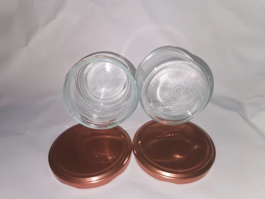 Yüksek Şeffaf Gıda Kaliteli Kaviar Cam Kavanoz Standart 8OZ 240ml Metal Kapaklı