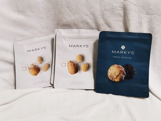 Trifle ve mantar ambalajı için Spot UV Baskılı Plastik Stand Up Pocket Bags