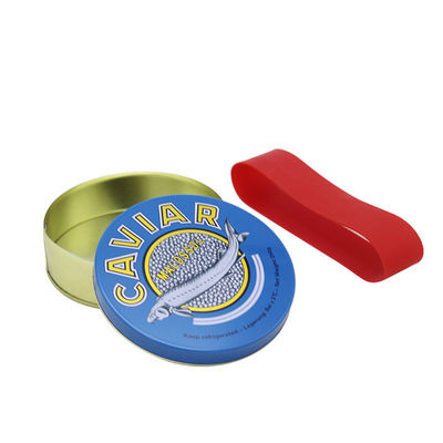 Hafif yuvarlak kaviar ambalajı, boş kaviar kutuları 100g 125g 250g 500g