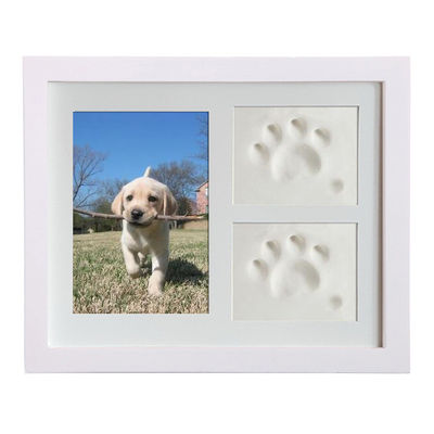 Ahşap Özel Fotoğraf Çerçevesi 28x23CM Köpek Ya Da Kediler için Evcil Pet Paw Resim Ekranı