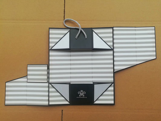 Lüks Katlanabilir Karton Kutusu Manyetik Kapalı Paketleme Şarap Şişesi El Yapımı