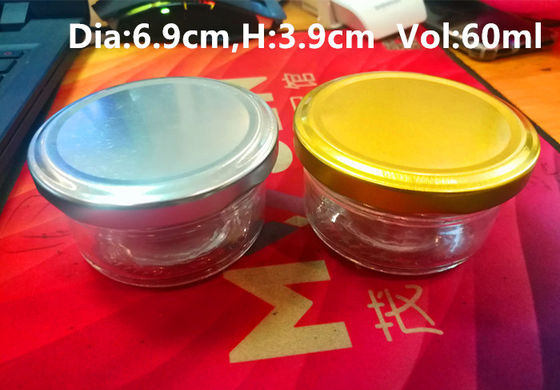 Yüksek Şeffaflıklı Cam Kefir Paketleme Kavanozu 1 oz 50-60 gram FDA Onaylandı