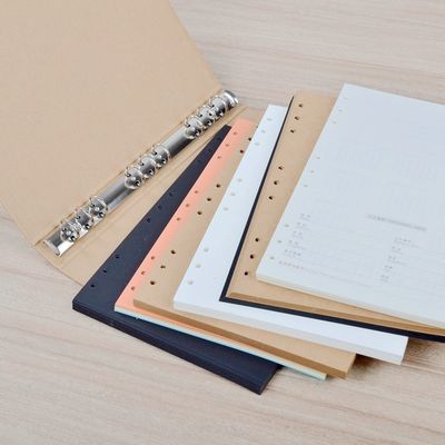 UV kaplama A6 A5 Kraft Kağıt Dosya Dosyası Yüzük Bağlı