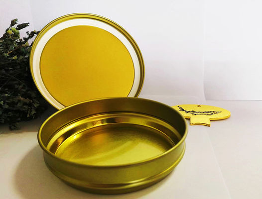 125g Yuvarlak Vakum Boş Kaviar Teneke Kutusu 0.28mm Teneke Malzemesi