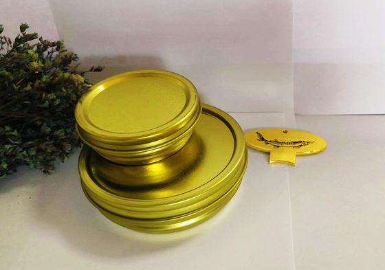 125g Yuvarlak Vakum Boş Kaviar Teneke Kutusu 0.28mm Teneke Malzemesi